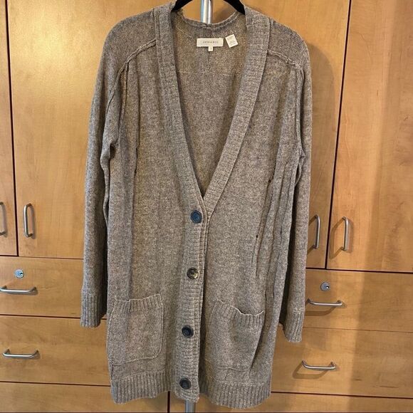 Inhabit Cashmere Alpaca Blend distressed long cardigan - size S - Picture 1 of 6